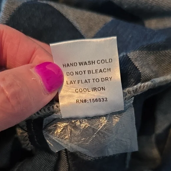 NWOT BiBi Dark And Light Blue Checkered Jumpsuit Oversized Small - Picture 10 of 10